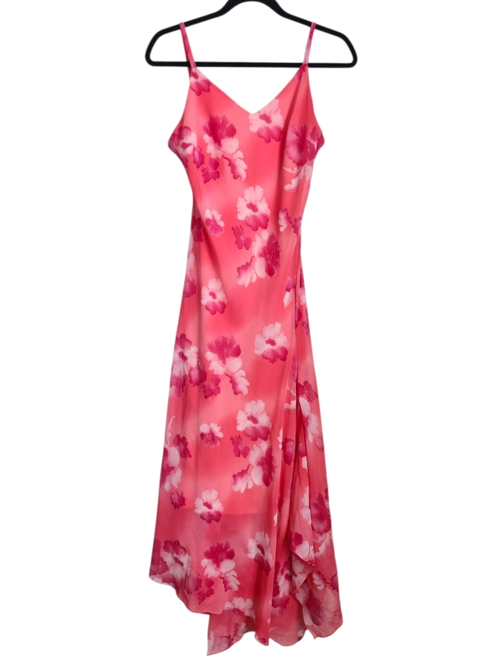 Fanny USA Pink Floral Handkerchief Hem Slip Dress Women's Medium Y2K Fairycore